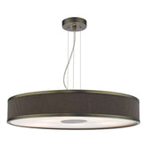 Alvaro 6 light Pendant Antique Brass and Brown shade